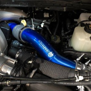 Ford F-350 Intercooler Pipe Kit - Sinister Diesel - Hot Side Charge Pipe - Sinister Blue - `11-`20